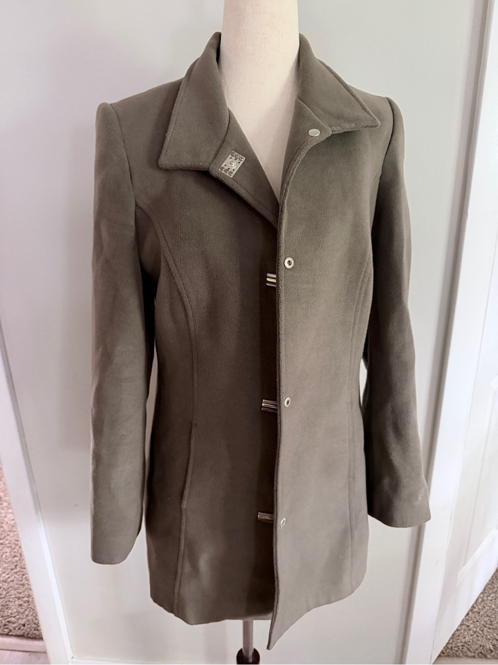 Olive Green Tailored Long Coat